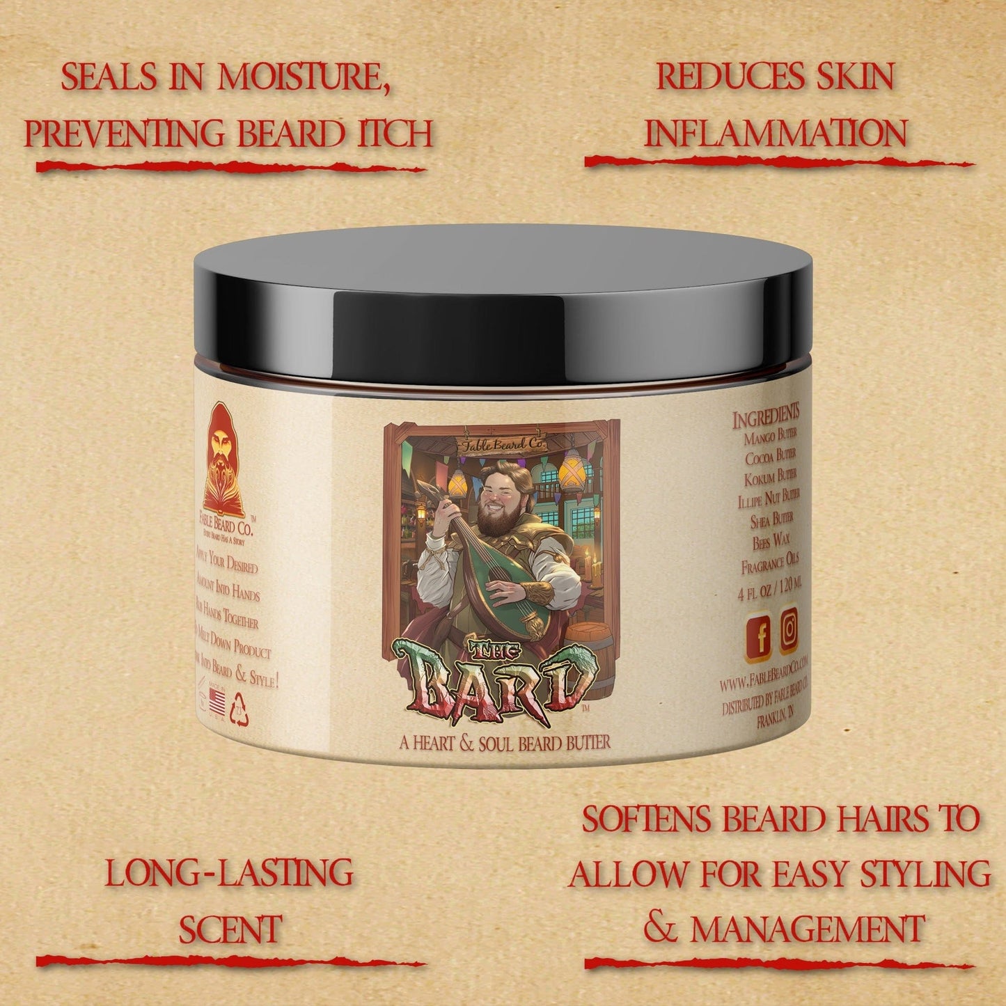 Fable Beard Company The Bard - Beard Butter - Inviting All Spice