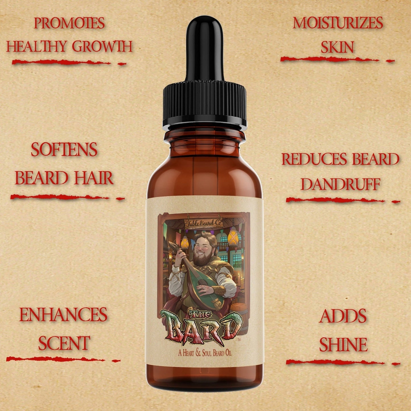 Fable Beard Company The Bard - Beard Oil - Inviting All Spice, Aged Dark Rum, and Black Sea Salt