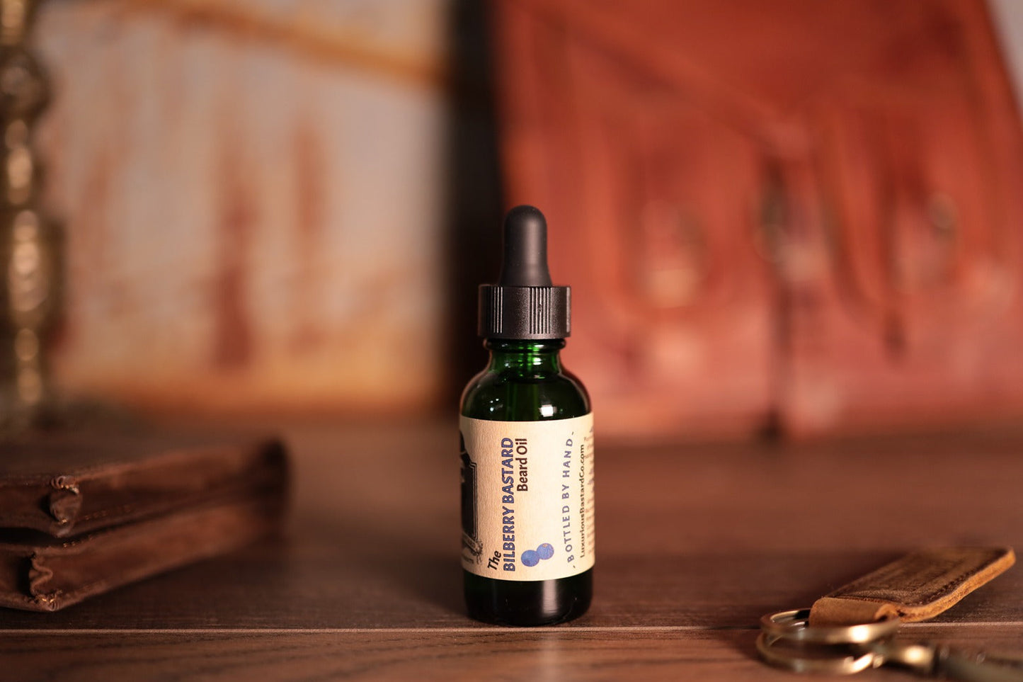 1oz green bottle Bilberry beard oil with dropper top