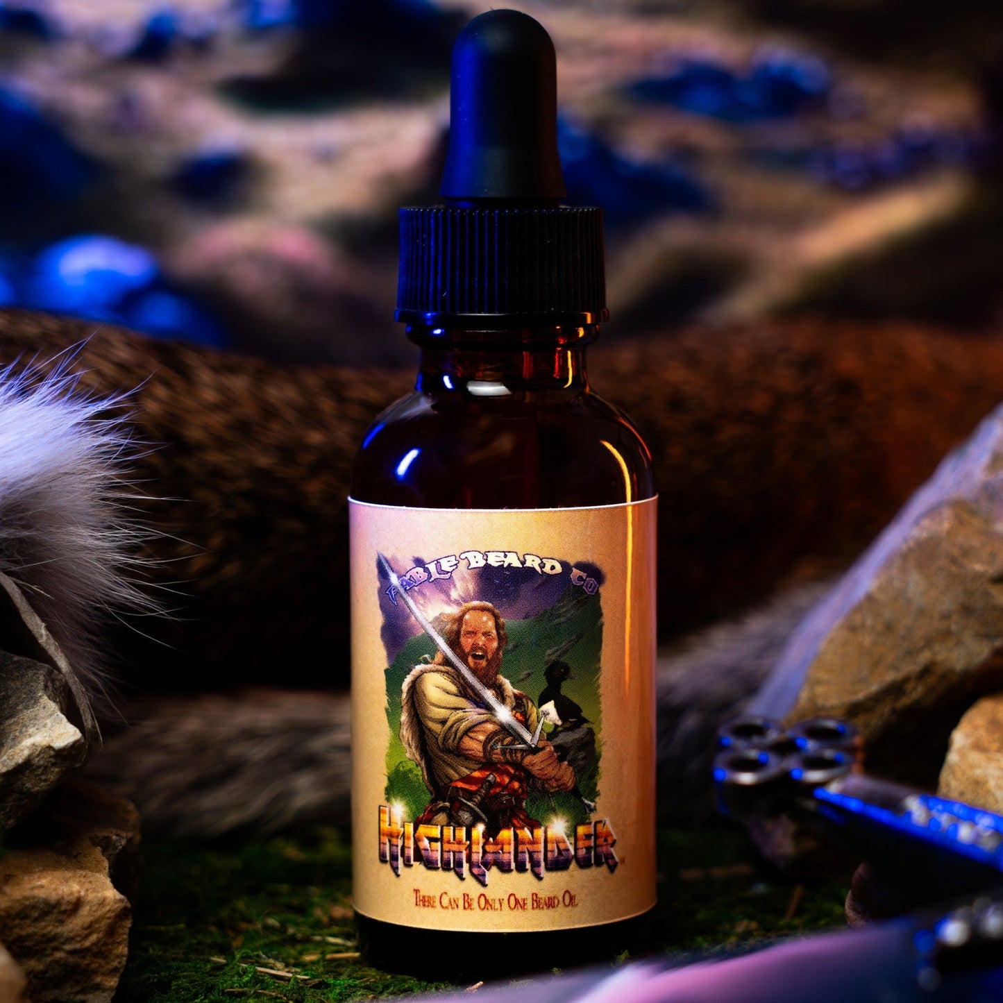 Fable Beard Company The Highlander - Beard Oil - Smoked Firewood, Robust Scotch, and Nostalgic Mahogany