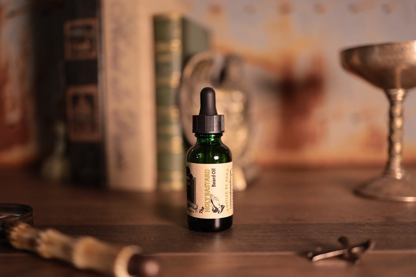 1oz green bottle holy beard oil