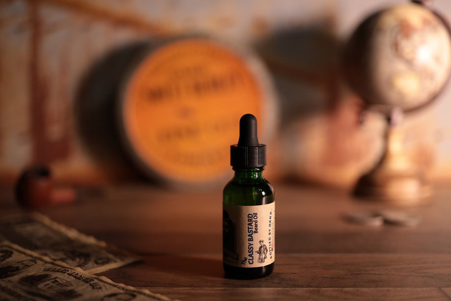 1oz green bottle classy beard oil with dropper top