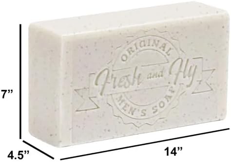 Fresh and Fly Men's Soap Bar for Face, Body, Hair 300g - 4X Bigger 4X Longer - Handmade, Natural Soap Bar - Organic, Moisturizing, and Cleansing Formula for Dry Skin (Exfoliating Vanilla)