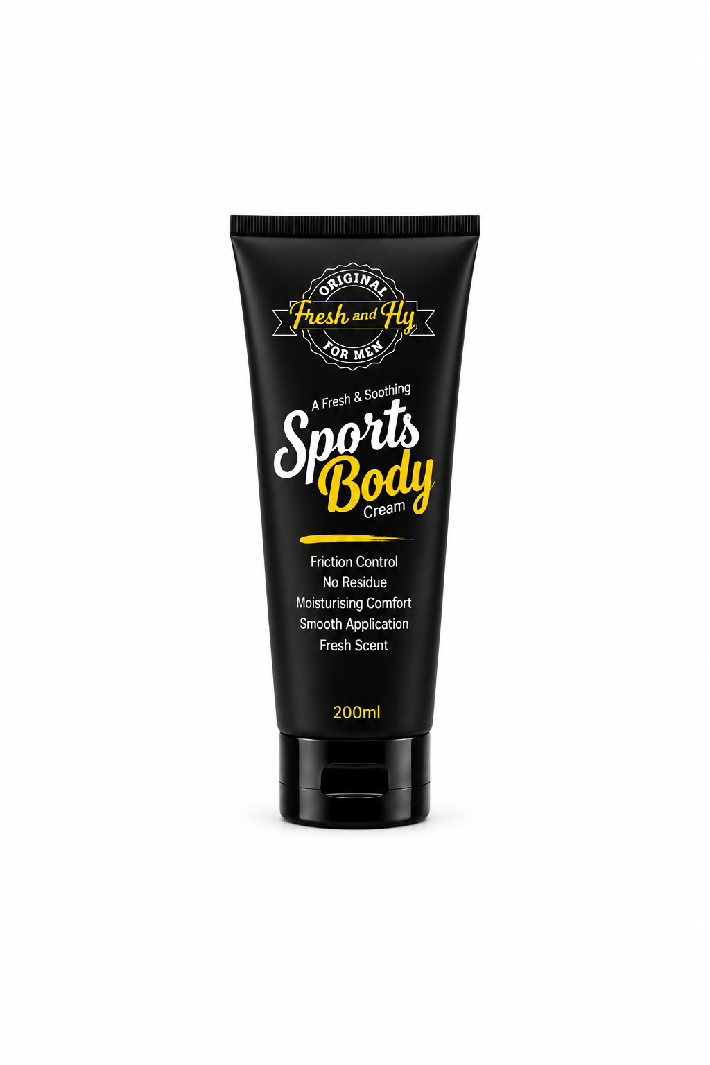 Fresh & Fly Anti Chafing Sport Body Cream 200ml – Friction Control for Running, Gym & Training – Lightweight, Non-Greasy Formula for Men
