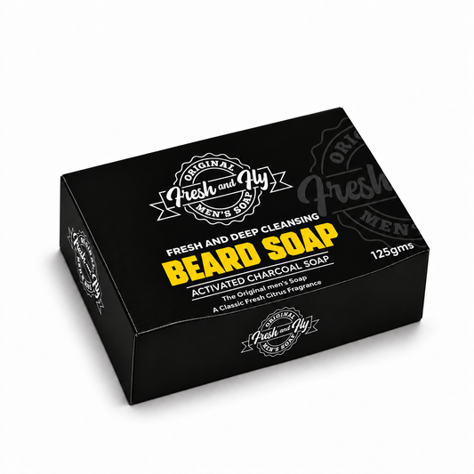 Fresh and Fly Beard Soap 125 g box lying flat