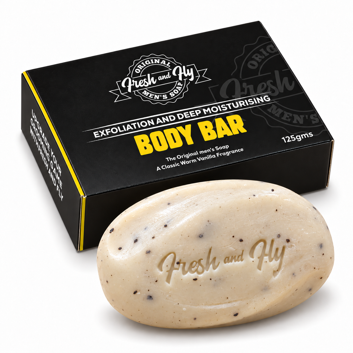 Fresh and Fly Body Bar 125 g with cream speckled soap