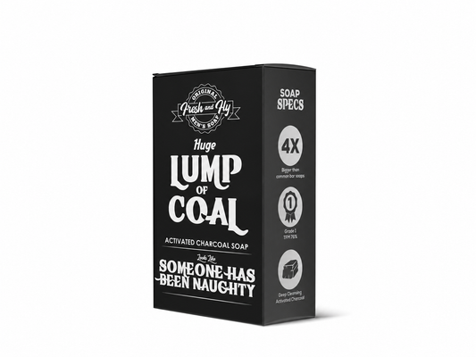 Fresh and Fly Lump of Coal charcoal soap box with clearer side panel