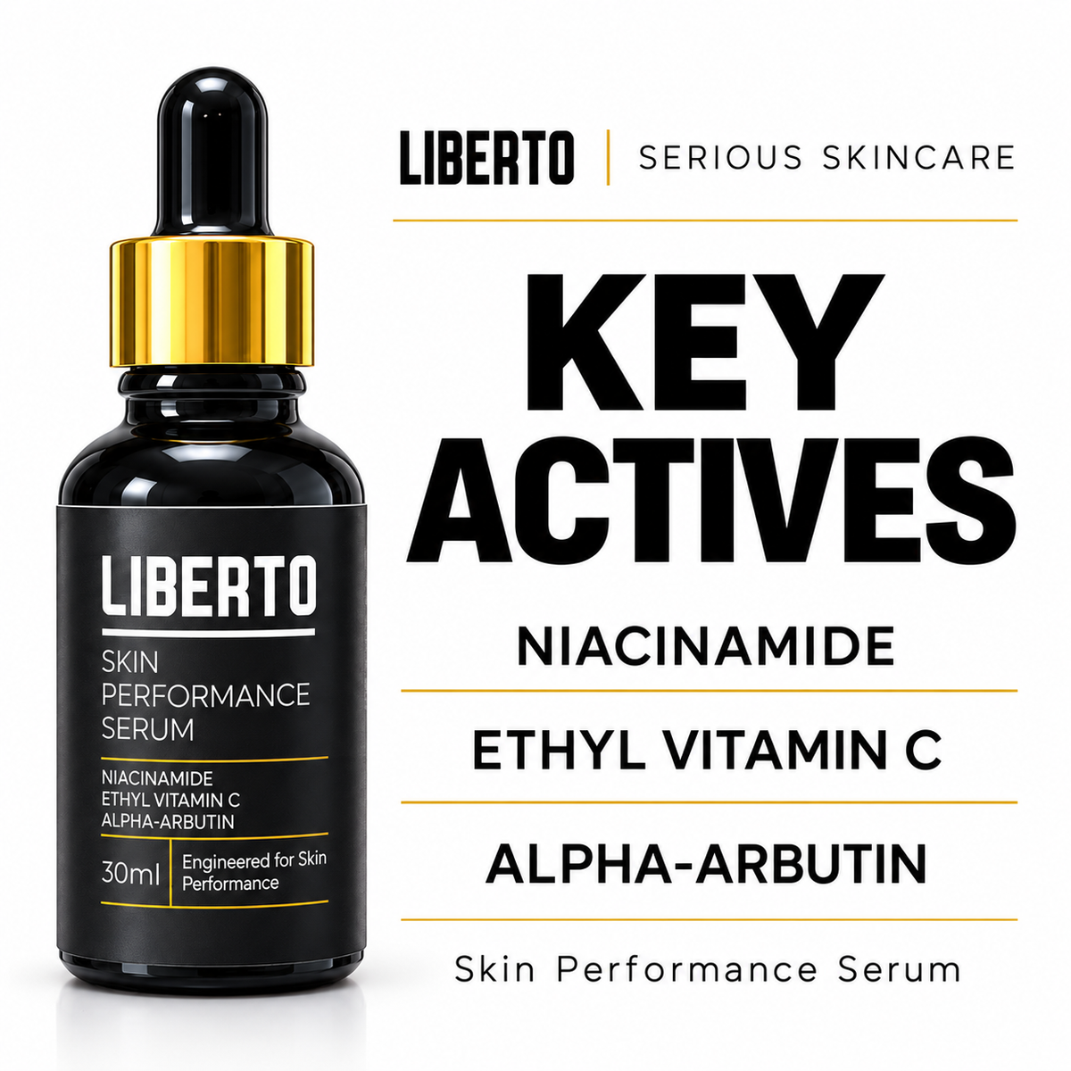 Liberto serum with niacinamide, ethyl vitamin C and alpha-arbutin